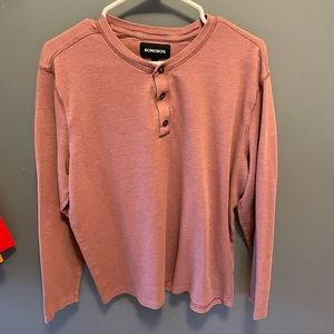 Bonobos Lightweight Waffle Henley - heather ruby - Large